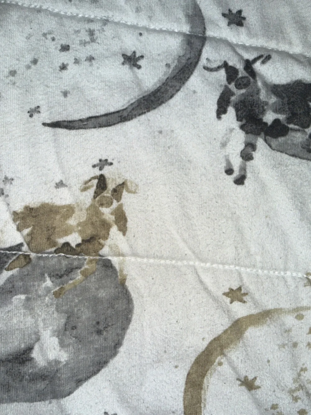 Burt's Bees Baby White Moon & Star Sleep Sack with Gray Trim